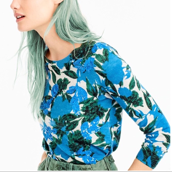 J. Crew Sweaters - JCrew Floral Sequins Sweater J. Crew Sweaters - JCrew Floral Sequins Sweater